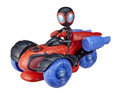 Spidey Figura Miles Morales Veículo Transformável- Techno Racer