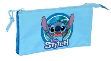 Stitch- Porta-lápis triplo