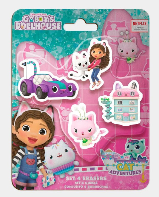 Blister Borrachas Gabby´s Dollhouse de 4pcs