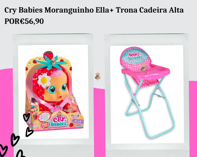 Cry Babies Moranguinho Ella + Trona Cadeira Alta