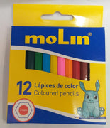 Caixa 12 lápis de cor curtos MoLin