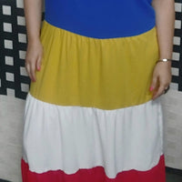 Vestido de Alça Longo Bicolor