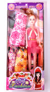 Puppe mit 5 Kleidern