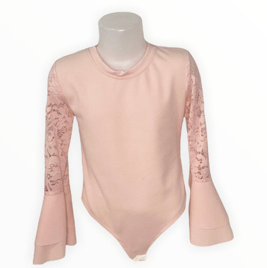 Body Infantil com Renda - Rosa